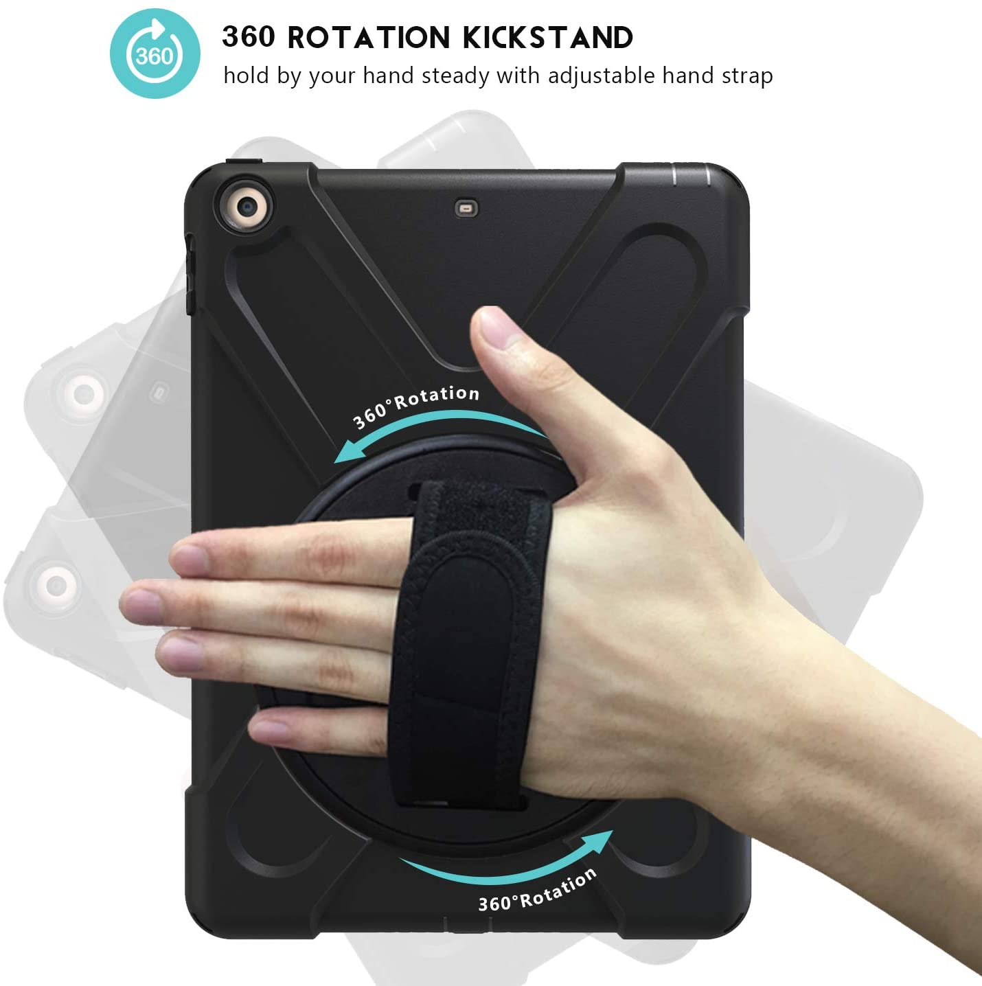 Custodia per iPad 9.7" di 6° e 5° Gen. Antiurto con Cinturino a Mano - immagine 2
