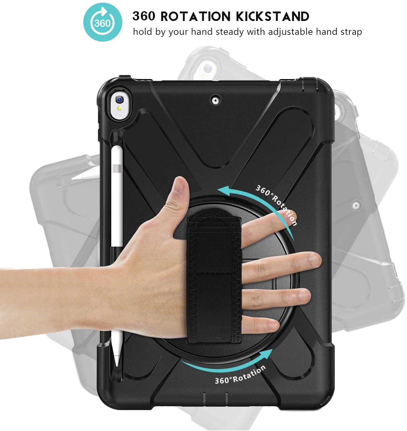 Custodia per iPad Air 3 10.5" Antiurto con Cinturino a Mano - immagine 2