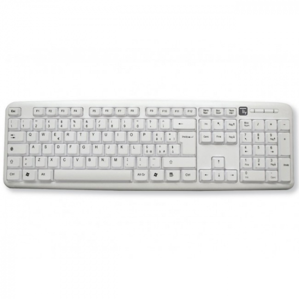 Tastiera 105 tasti USB Standard, colore Bianco per Computer e Notebook - immagine 2