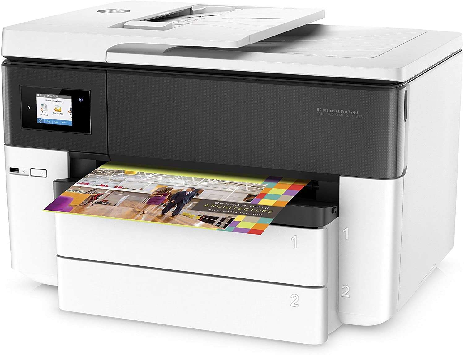 HP OfficeJet Pro 7740 G5J38A, Stampante Multifunzione per Grandi Formati A3