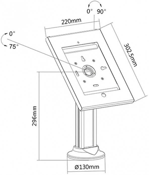Supporto Tablet da 9.7'' a 12.9'' da Tavolo Bianco - immagine 2