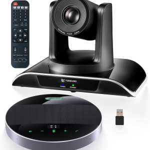 Telecamera per sala conferenze all-in-1, microfono Bluetooth, 1080P 60 fps, zoom ottico 3X
