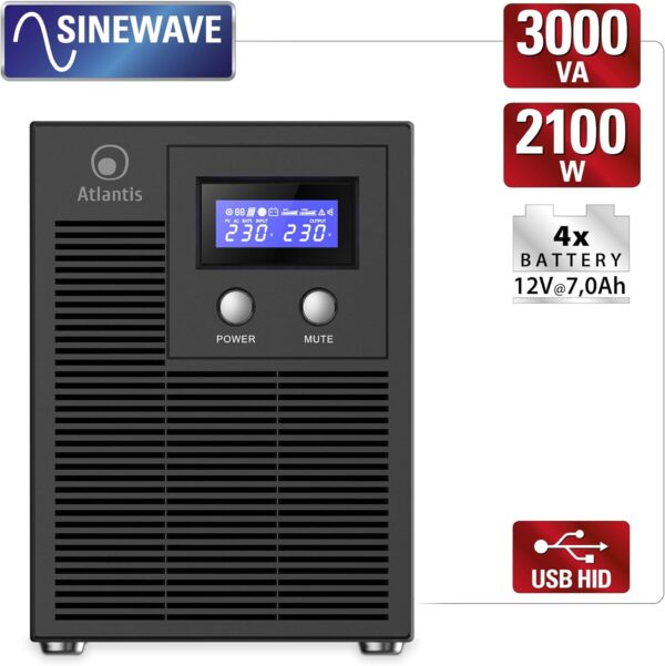 GRUPPO DI CONTINUITÀ ONDA SINUSOIDALE PURA 3000VA 2100W - immagine 2