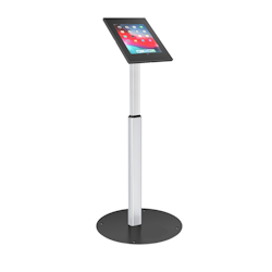 SUPPORTO DA PAVIMENTO ANTIFURTO PER IPAD E TABLET, ESTENDIBILE IN ALTEZZA (MIN 70 CM- MAX 115CM) CON CUSTODIA DI SICUREZZA ANTI TACCHEGGIO