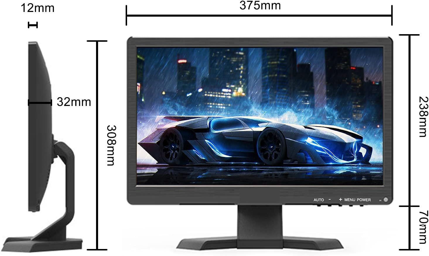 MONITOR 15.6” 1920 X 1080 SCHERMO 16:9 FHD 1080P, HDMI BNC VGA USB CON ALTOPARLANTE INCORPORATO - immagine 2